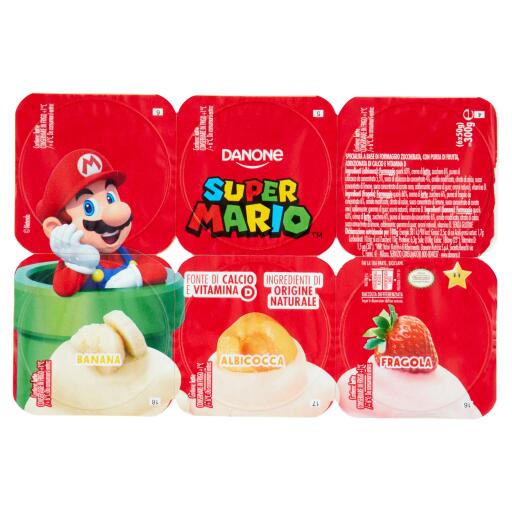 Supermario Cheese Banana/Fragola/Albicocca 50gx6 Danone