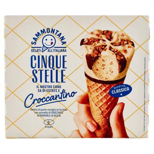 Coni Cinque Stelle 6 pezzi croccantino 450g Sammontana