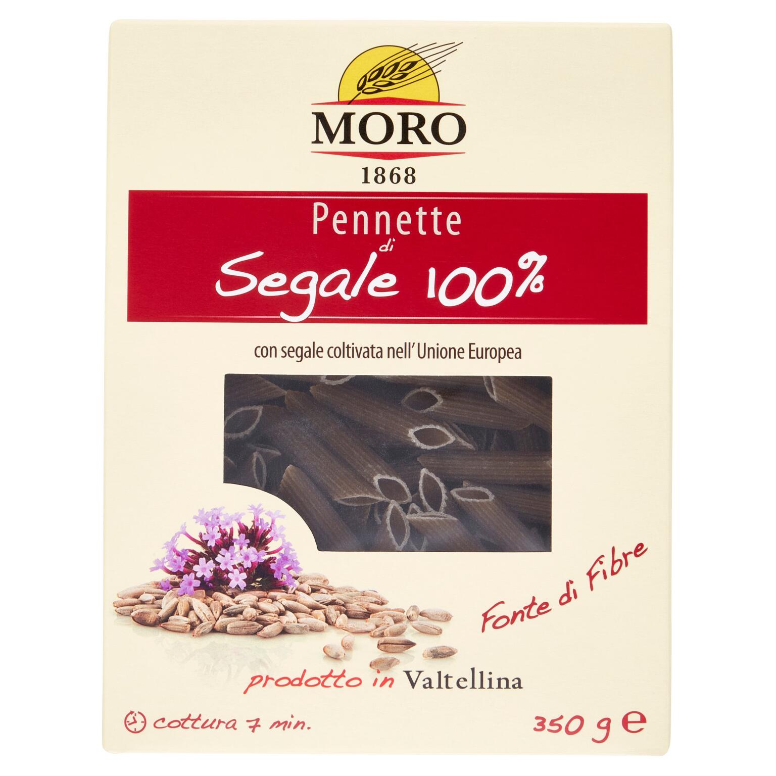 Pennette con segale in astuccio 350g, Moro