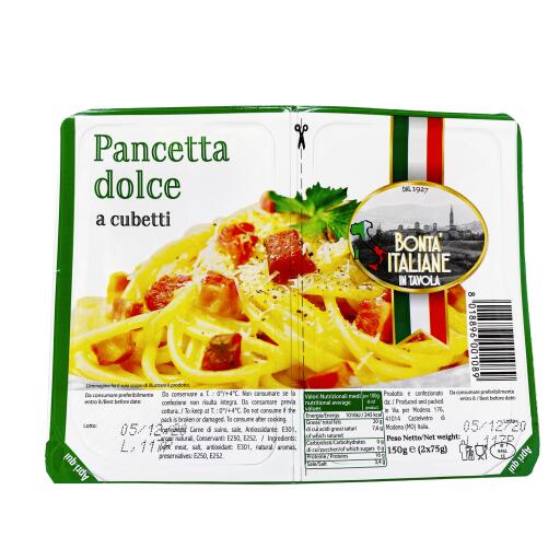 Pancetta dolce a cubetti 75g+75g Bontà in Tavola