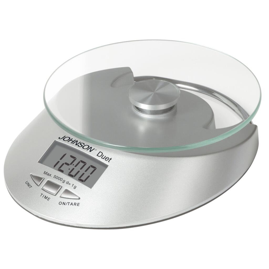 Bilancia digitale da cucina con orologio Duet
