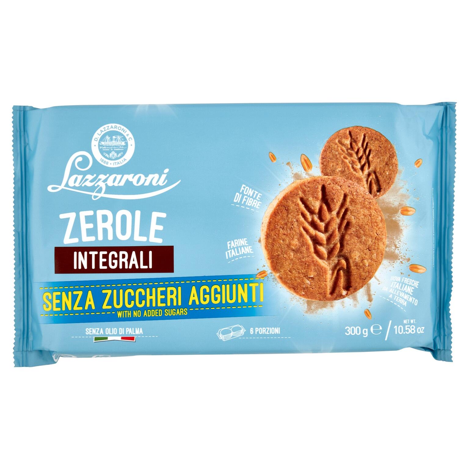Biscotti Zerole integrali senza zuccheri aggiunti 300g Lazzaroni