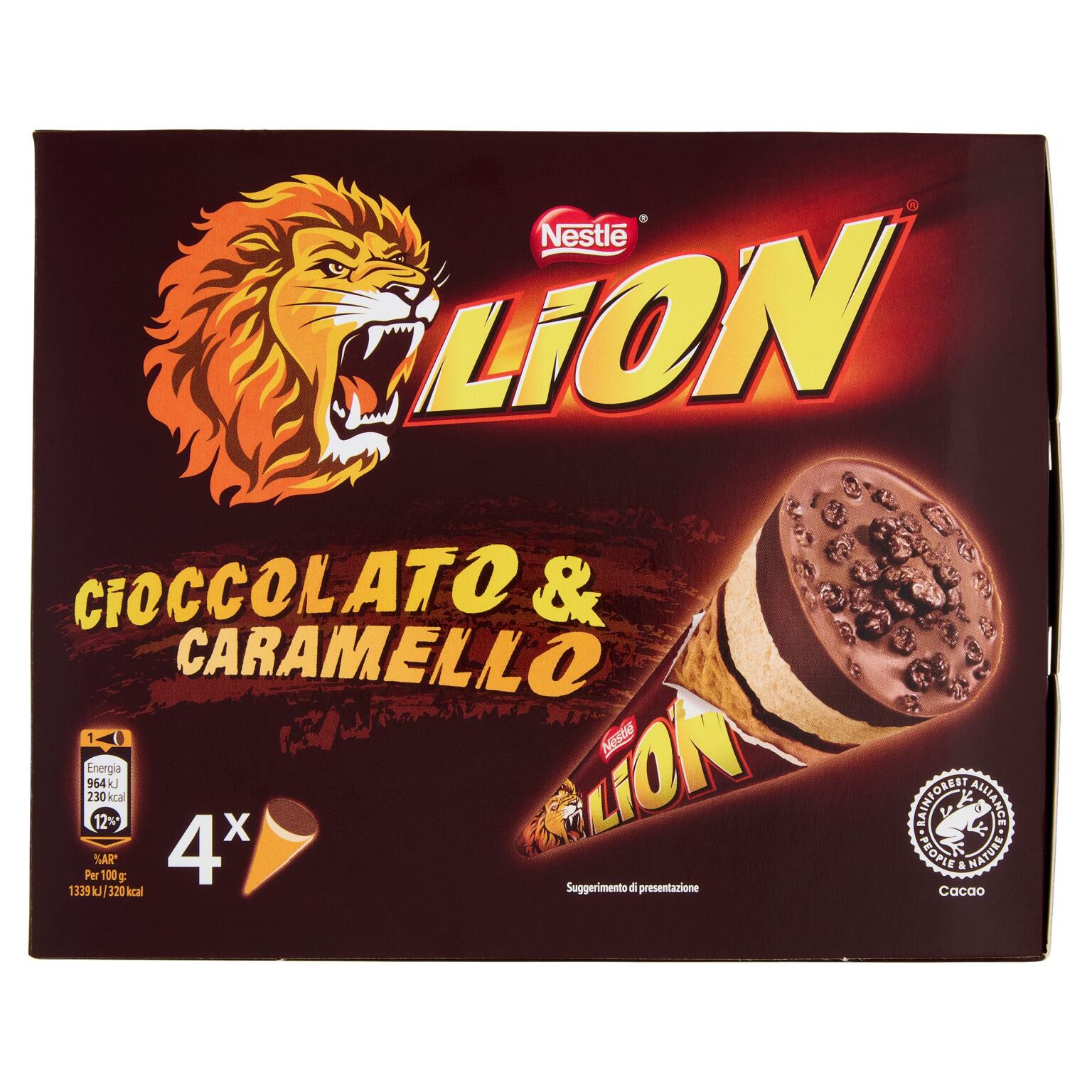 4 Lion cono al caramello da 288g