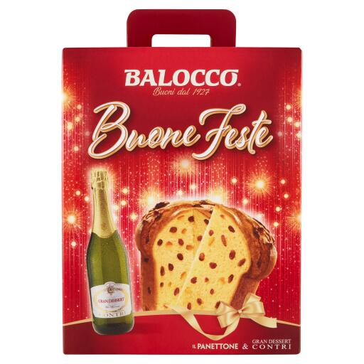 Buone Feste Panettone Balocco 750g + Gran Dessert 75cl
