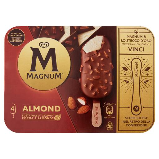Magnum alle mandorle 4 pezzi 328g Algida