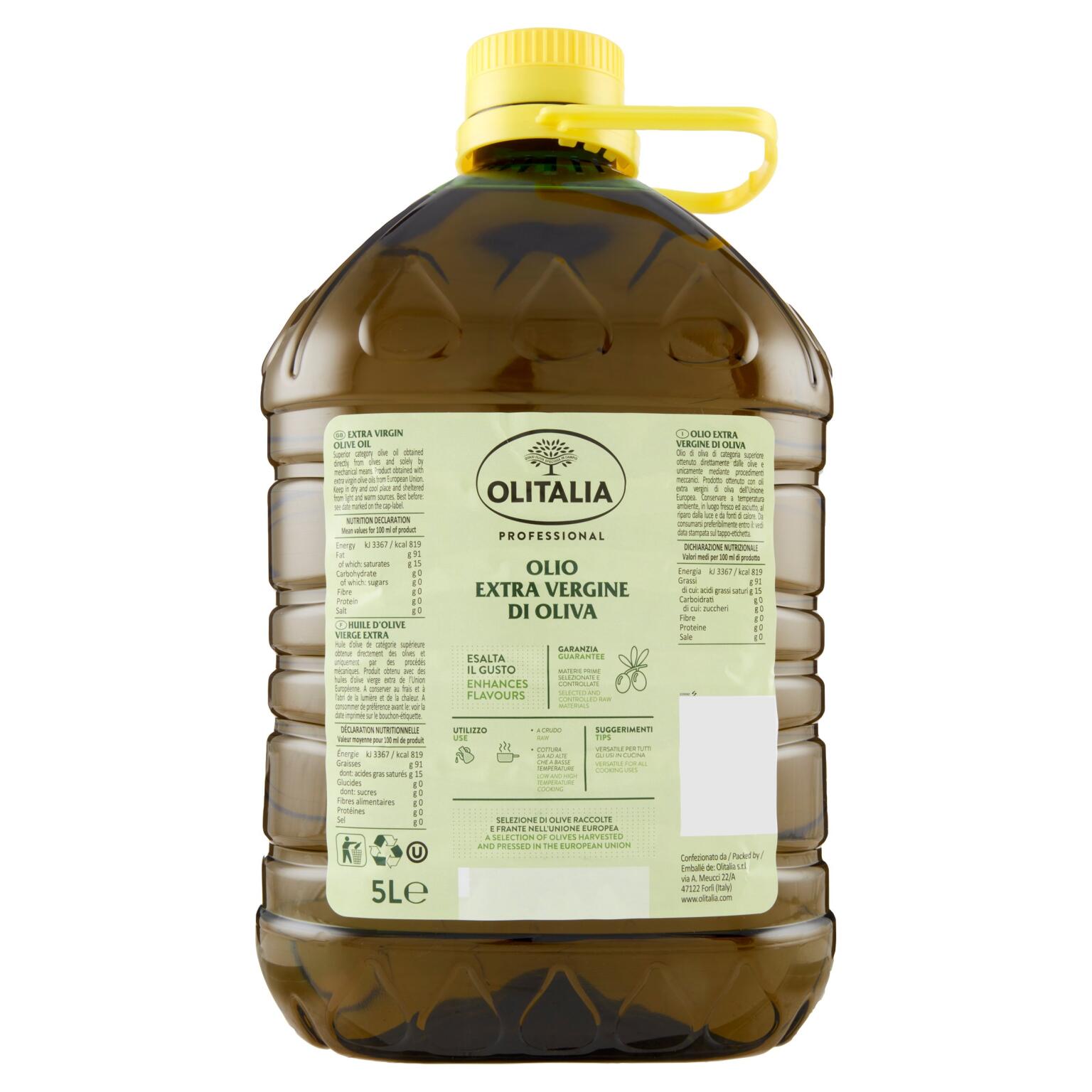 Olio extra vergine di oliva pet 5L Olitalia