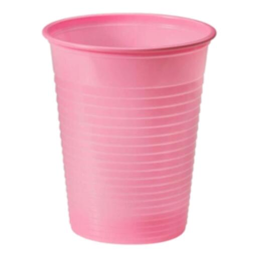 BIcchieri rosa di plastica da 200ml 50pz