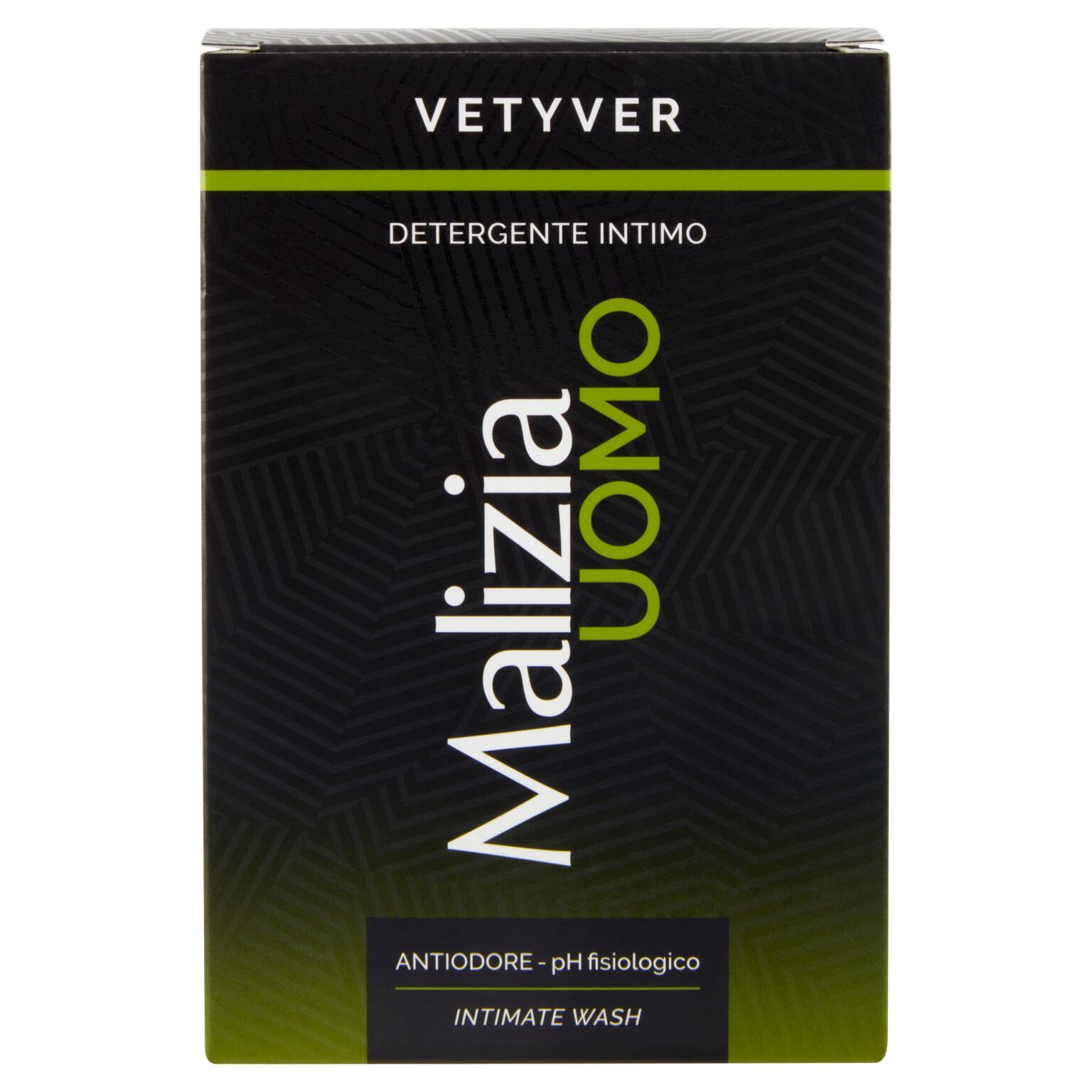 Detergente intimo uomo antiodore vetyver 200ml Malizia