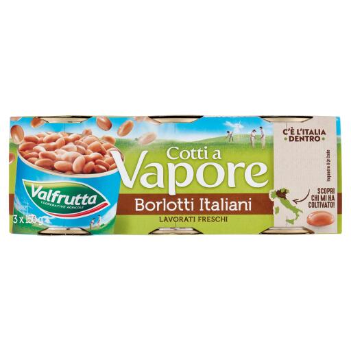 Fagioli borlotti 3x150g Valfrutta Cotti a vapore