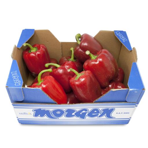 Peperoni rossi a cassa