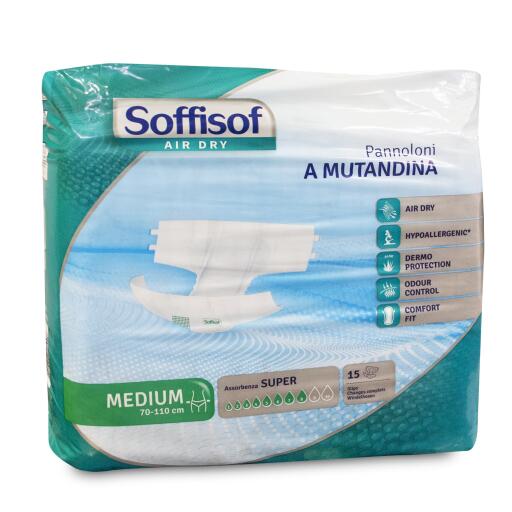 Pannolini Soffisof air dry a mutandina medium 15 pezzi