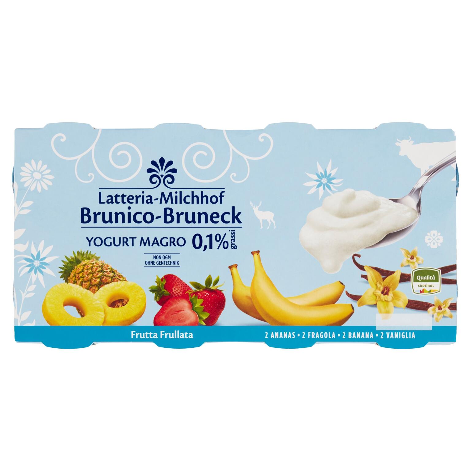 Yogurt Magro alla Frutta e alla Vaniglia 8x125g Latteria di Brunico