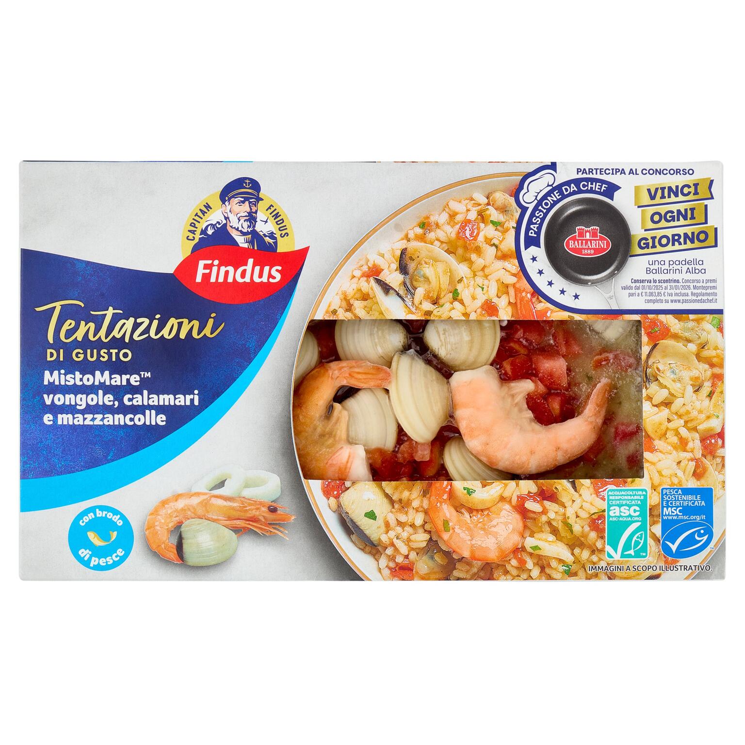 Misto Mare Vongole,Calamari,Mazzancolle 400g Findus