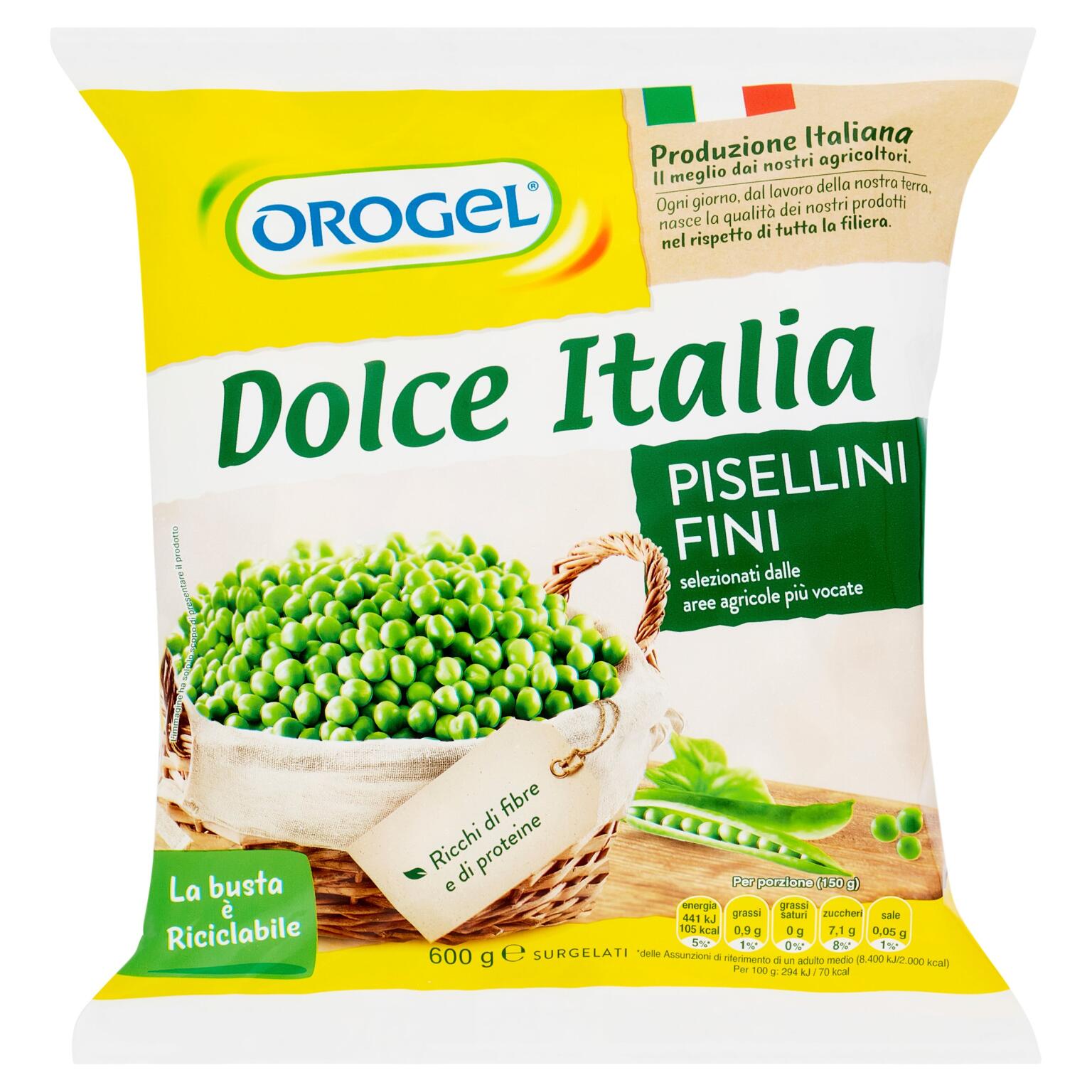 Piselli fini Dolce Italia 600g Orogel