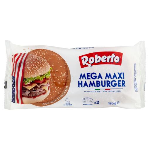 Mega Maxi Hamburger con semi di sesamo 250g 2     pezzi Roberto
