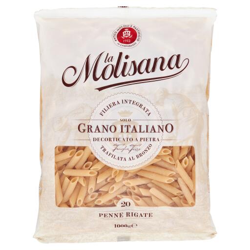 Penne rigate n°20 trafilate bronzo pasta di semola di grano duro 1Kg La Molisana