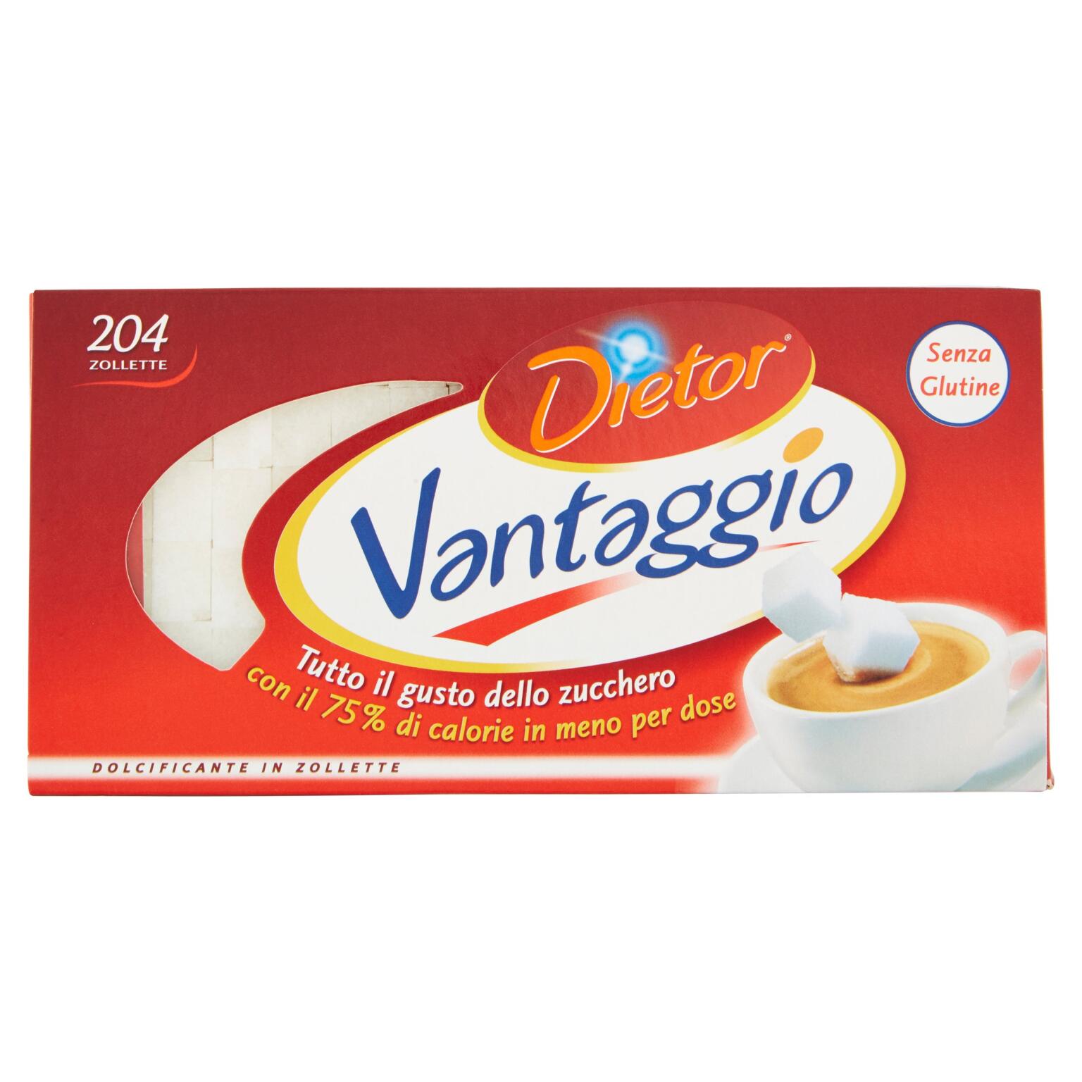 Dietor vantaggio 204 zollette dolcificante 290g
