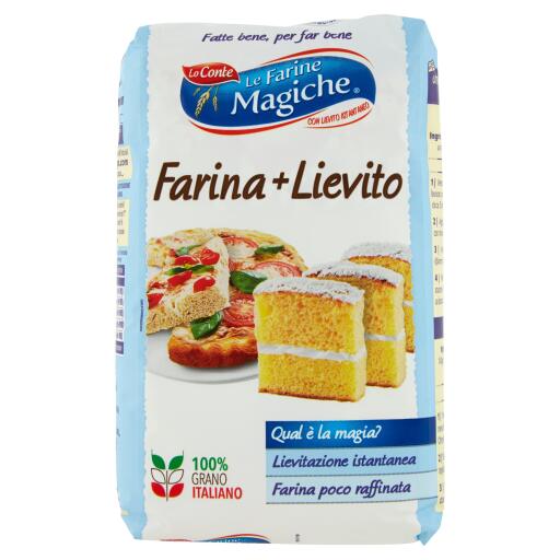 Farina torte magia tipo OO con lievito d'uva istantaneo Le Farine Magiche 1Kg Lo Conte