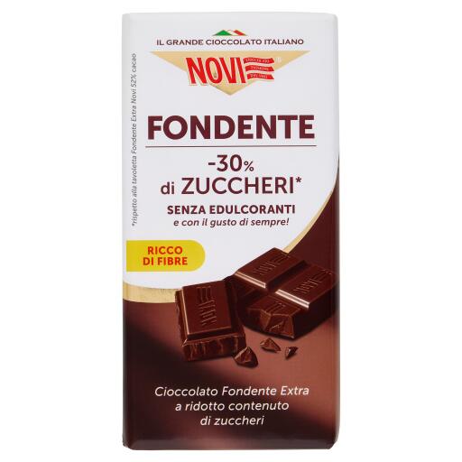 Tavoletta di Cioccolato Fondente -30% di zuccheri 100g Novi