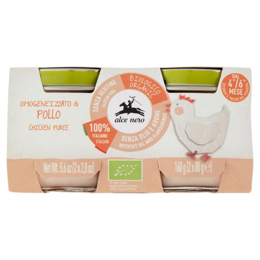 Omogeneizzato di pollo 2x80g Bio Alce Nero