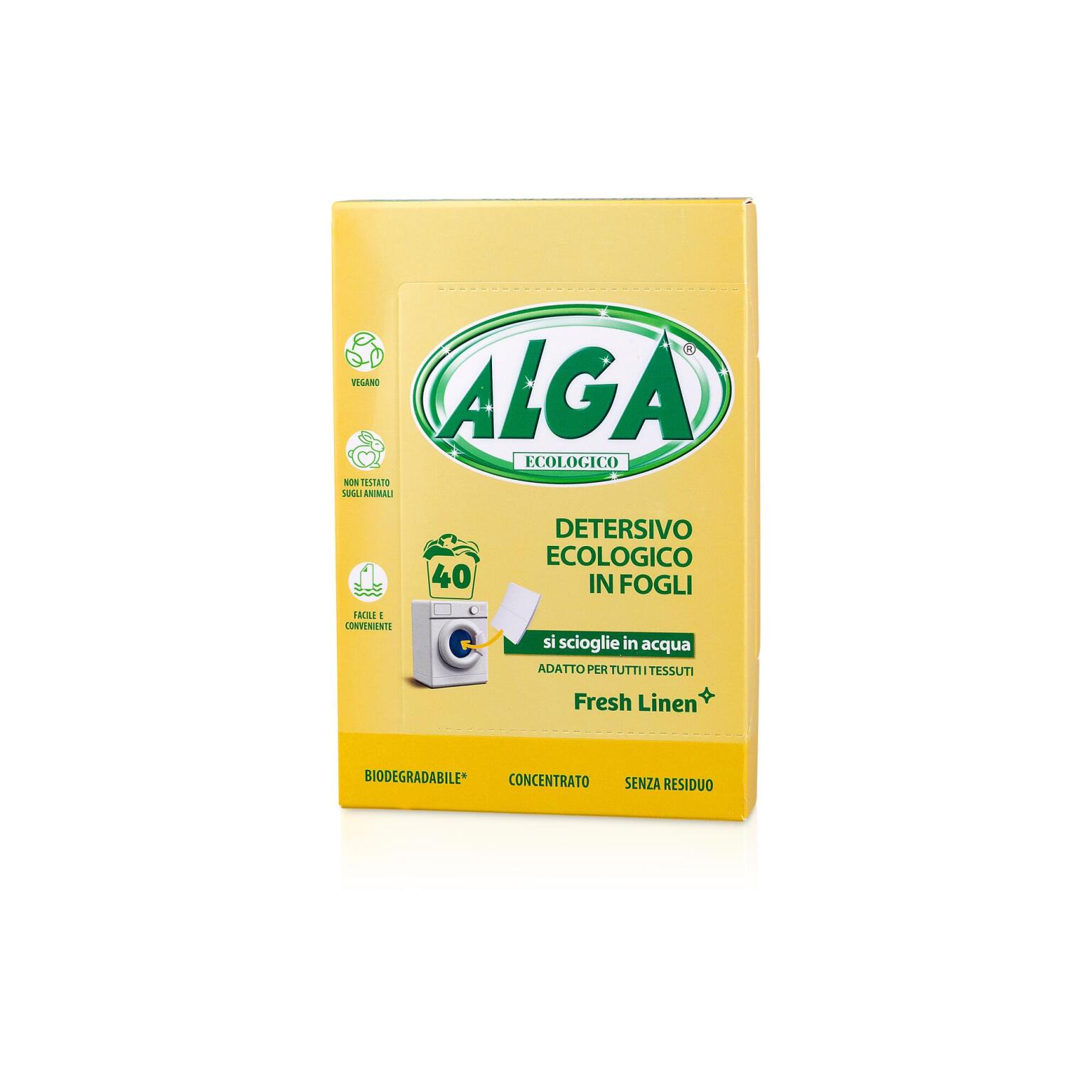 Detersivo lavatrice in fogli 40 lavaggi Alga
