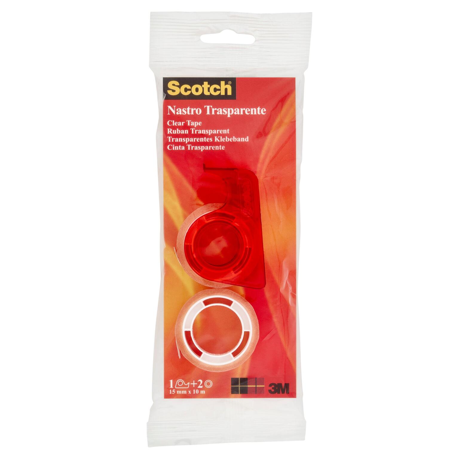 Scotch trasparente 2 rotoli 15mmx10m con chiocciolina