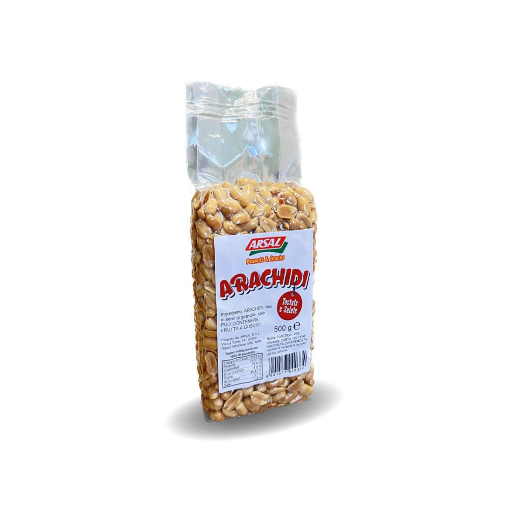 Arachidi Tostate e Salate sottovuoto 500g Arsal