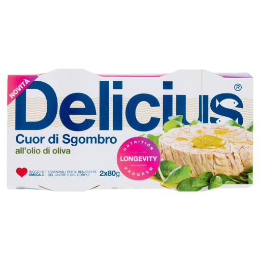 Cuori di sgombro in olio di oliva 80gx2 Delicius