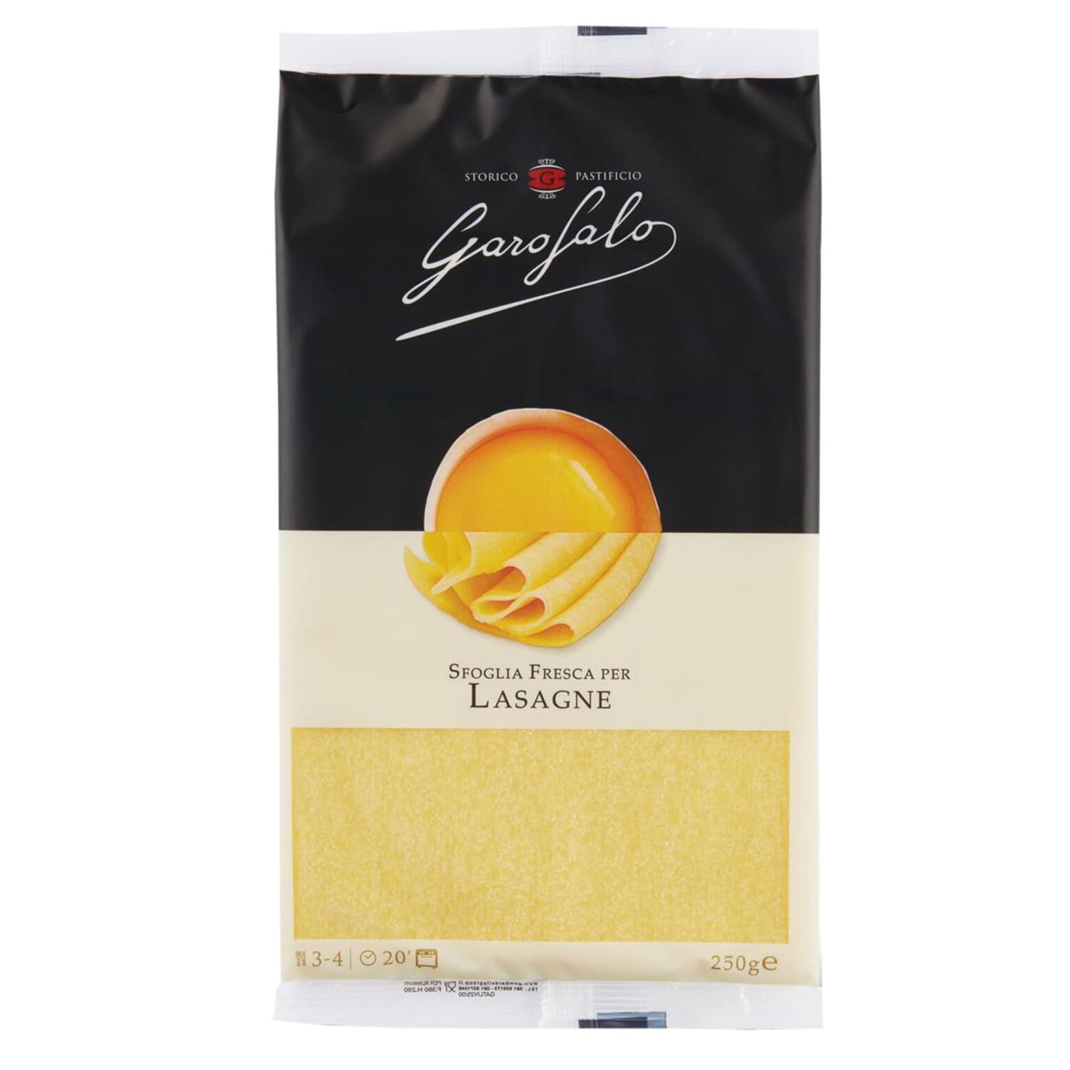 Sfoglia fresca per Lasagne all'uovo 250g Garafalo