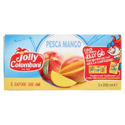 Succo brick 3x200ml gusto pesca e mango Jolly Colombani