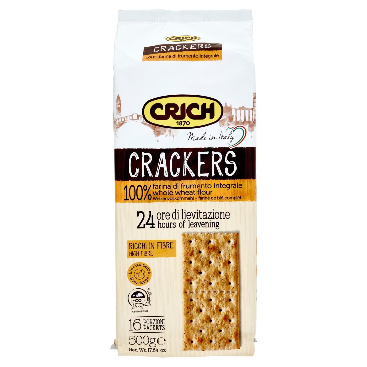 Cracker integrali con olio di girasole 500g Crich