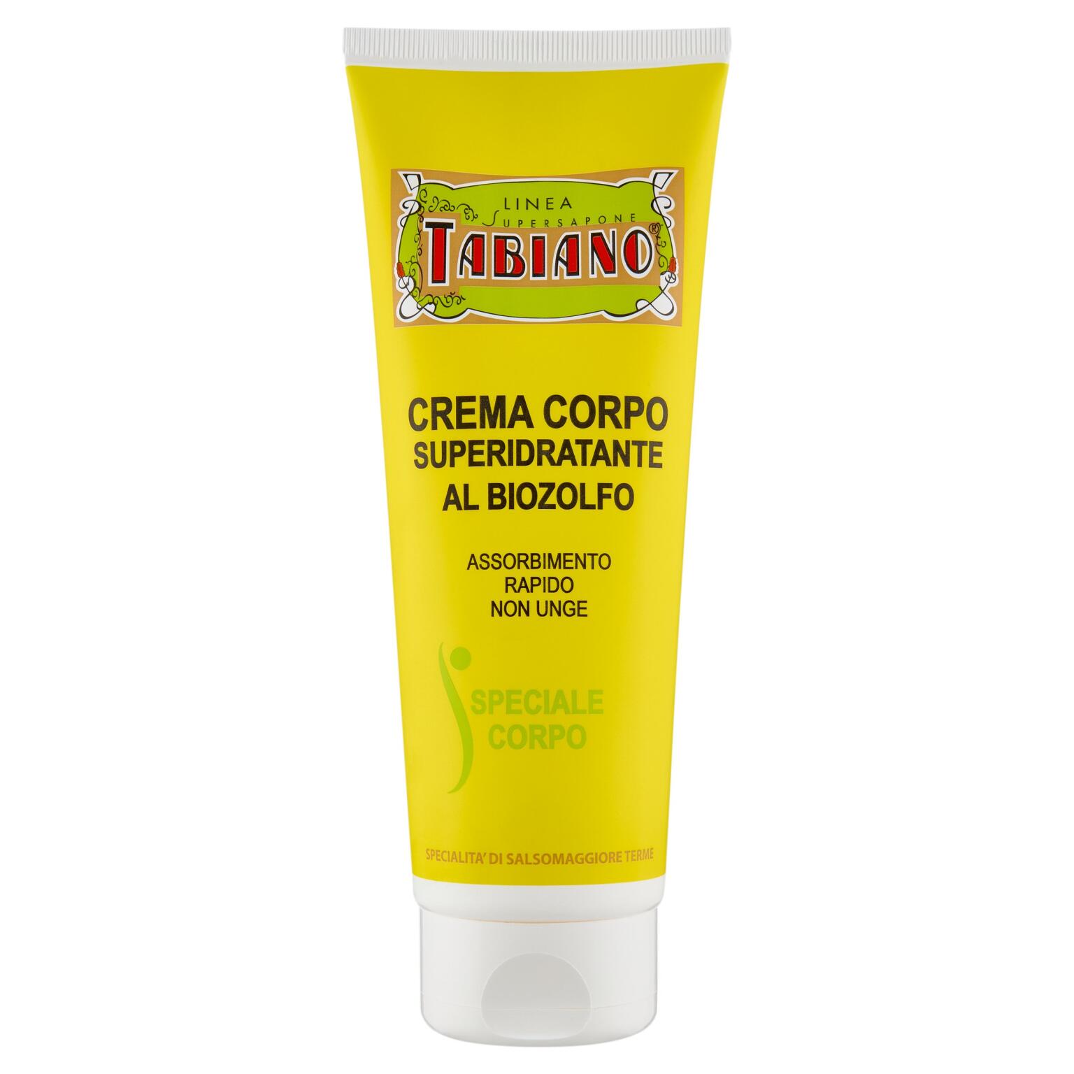 Crema corpo al biozolfo super idratante 250ml Linea Supersapone Tabiano