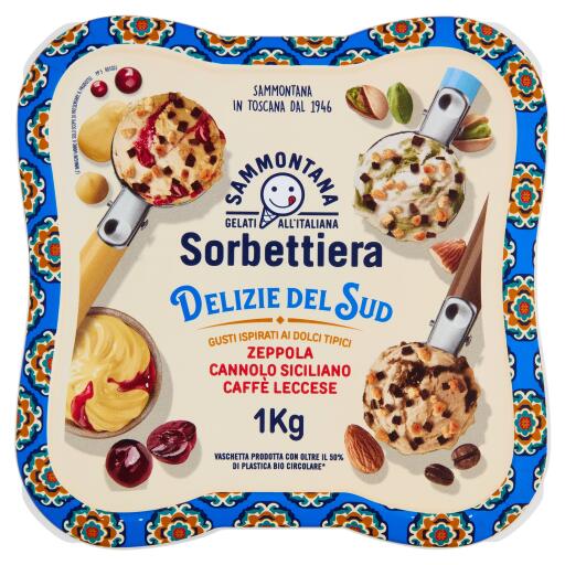 Sorbettiera Delizie del Sud (variegato amarena,variegato pistacchio,variegato caffè )1kg Sammontana