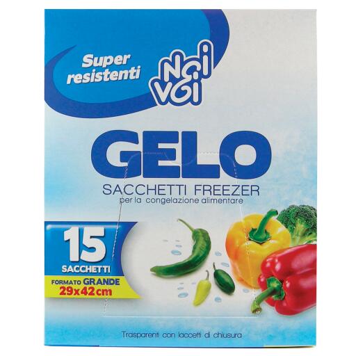 Sacchetti gelo freezer formato grande 29x42cm Noi&Voi