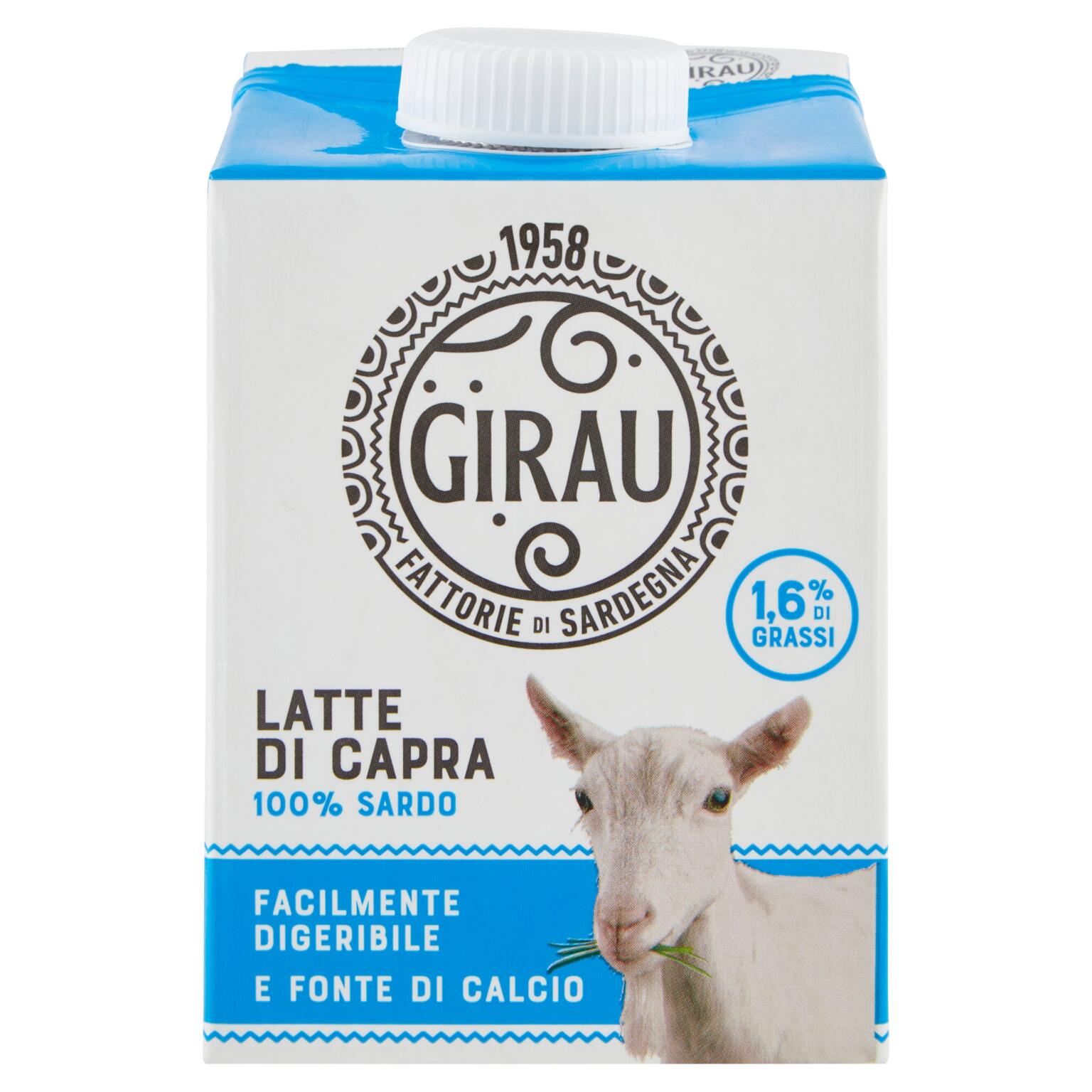 Latte di capra UHT parzialmente scremato 500ml Fattorie Girau