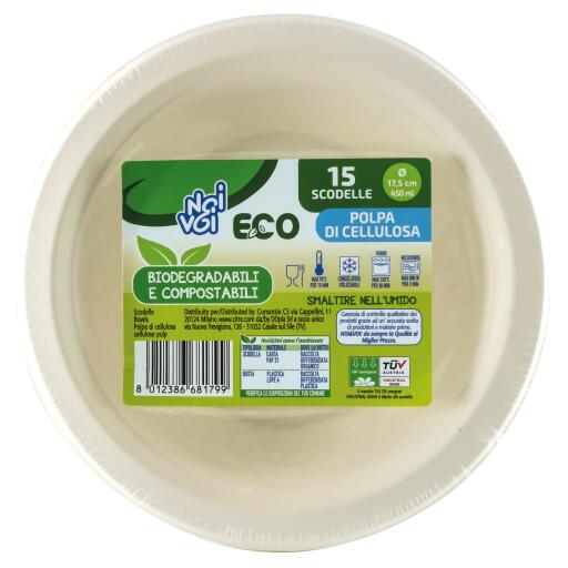 15 scodelle biodegradabili diametro 17,5, 450ml