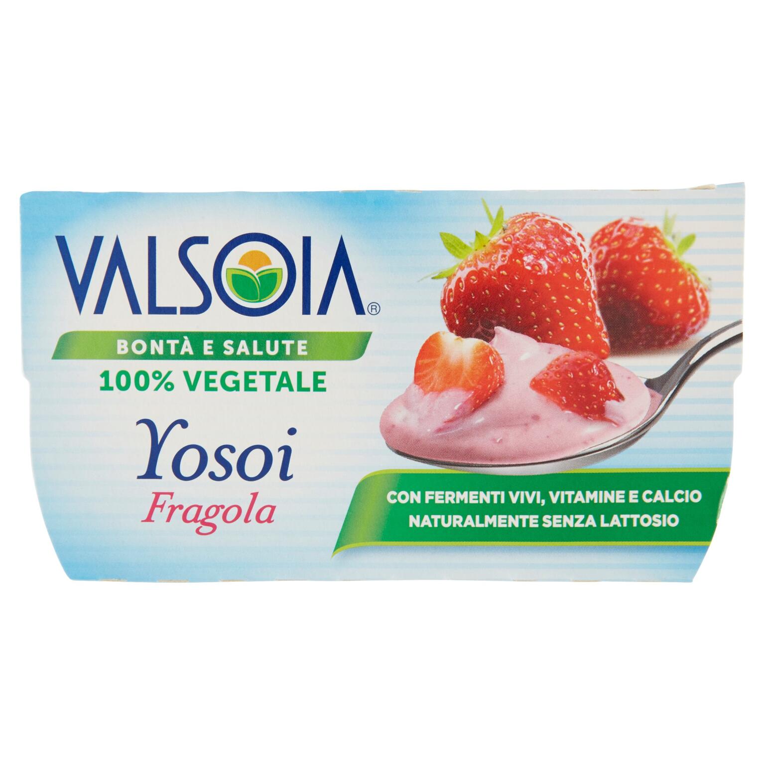 Yogurt Yosoi alla fragola 2x125g Valsoia senza lattosio