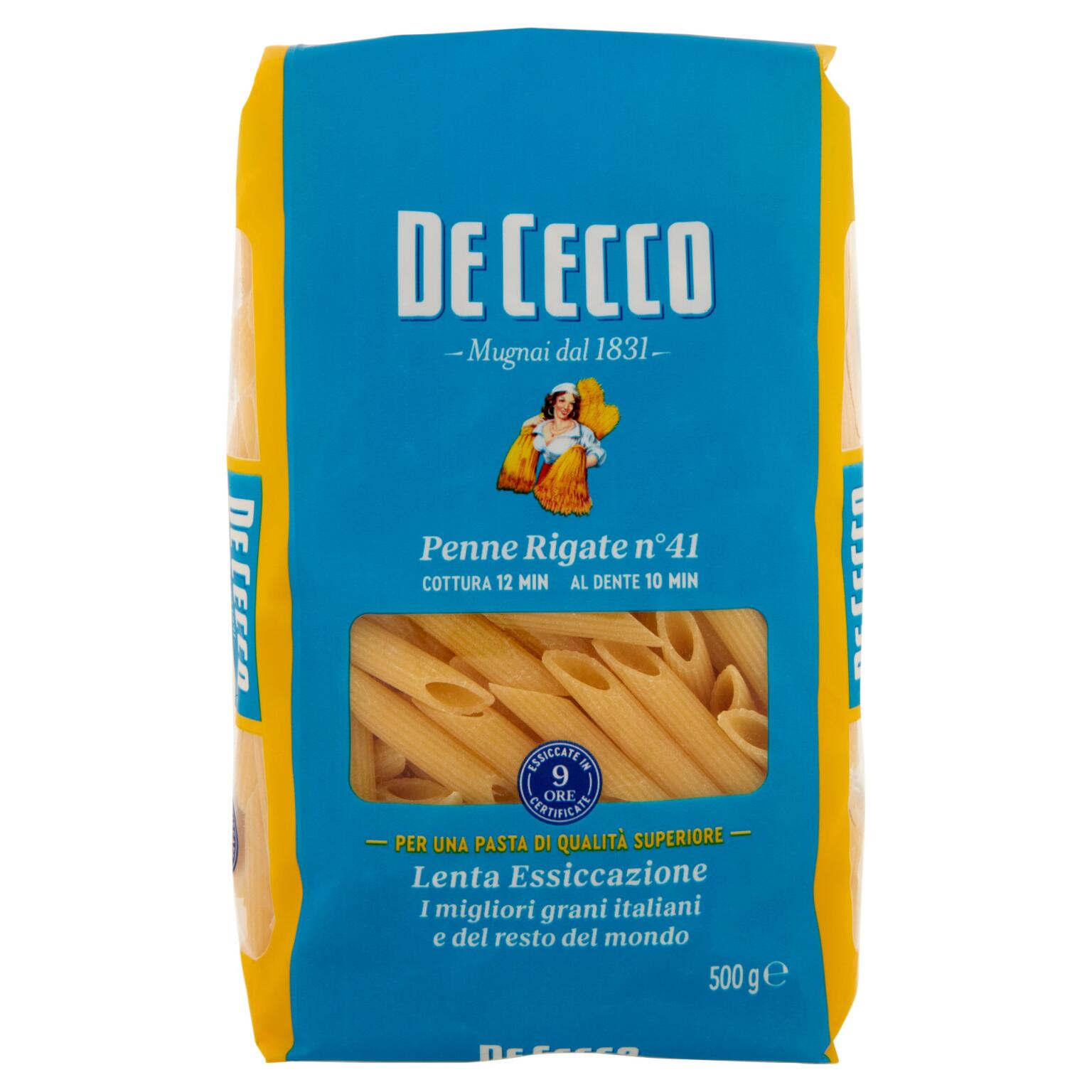 Pasta di semola di grano duro penne rigate n°41 500g De Cecco