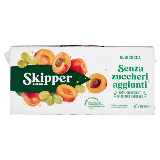 Skipper 3x200ml senza zucchero all'Albicocca Zuegg