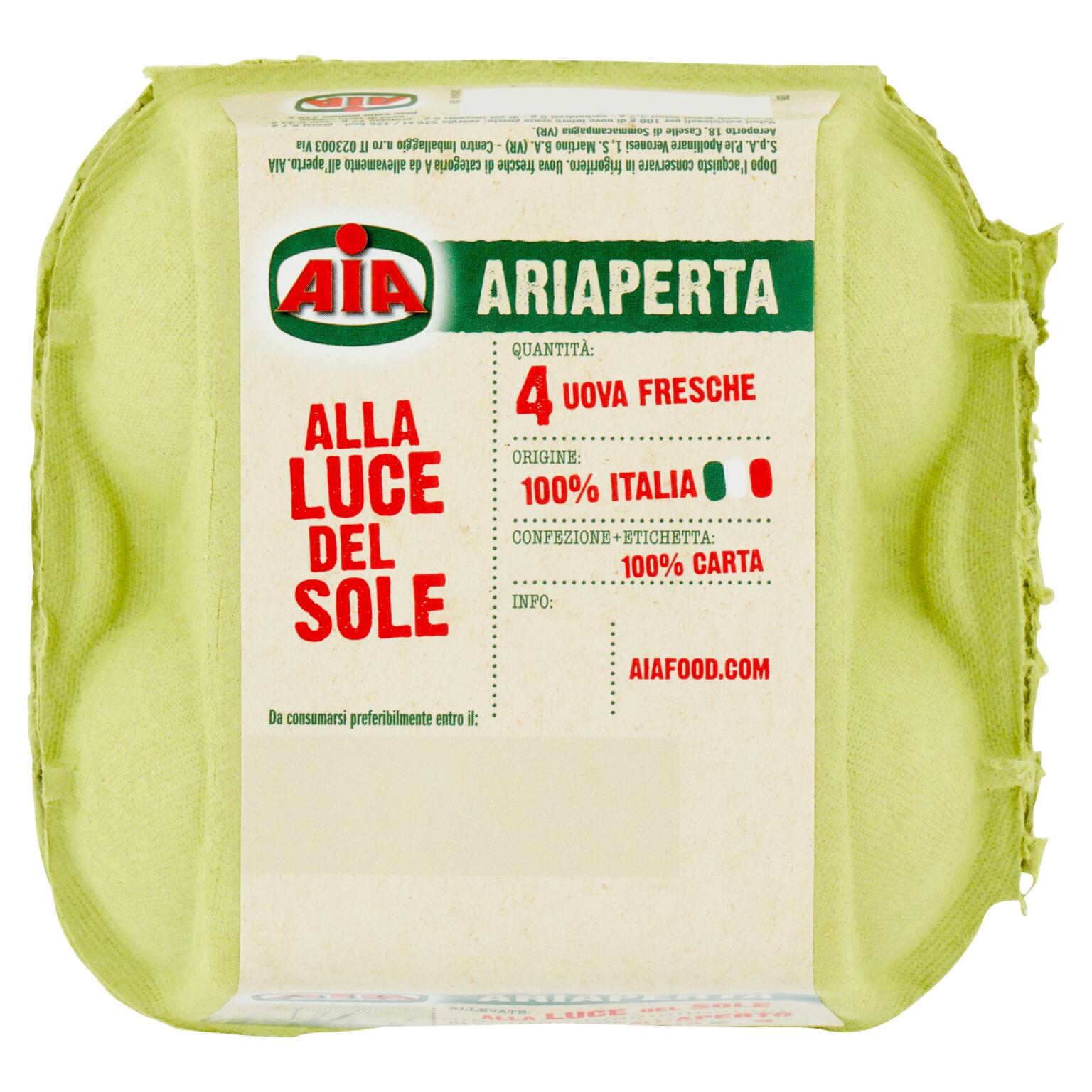 Uova x4 da allevamenti all'aperto Aia