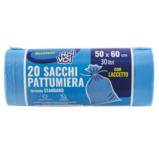 Sacco pattumiera con laccio 50X60cm