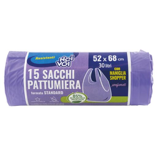 Sacco pattumiera 15 pezzi 52X68cm lilla