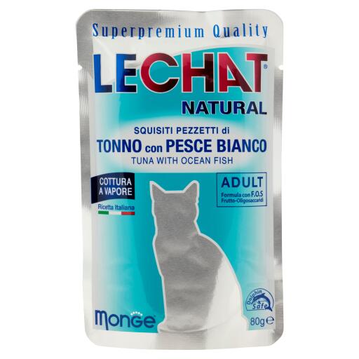 Lechat natural tonno con pesce bianco 80g