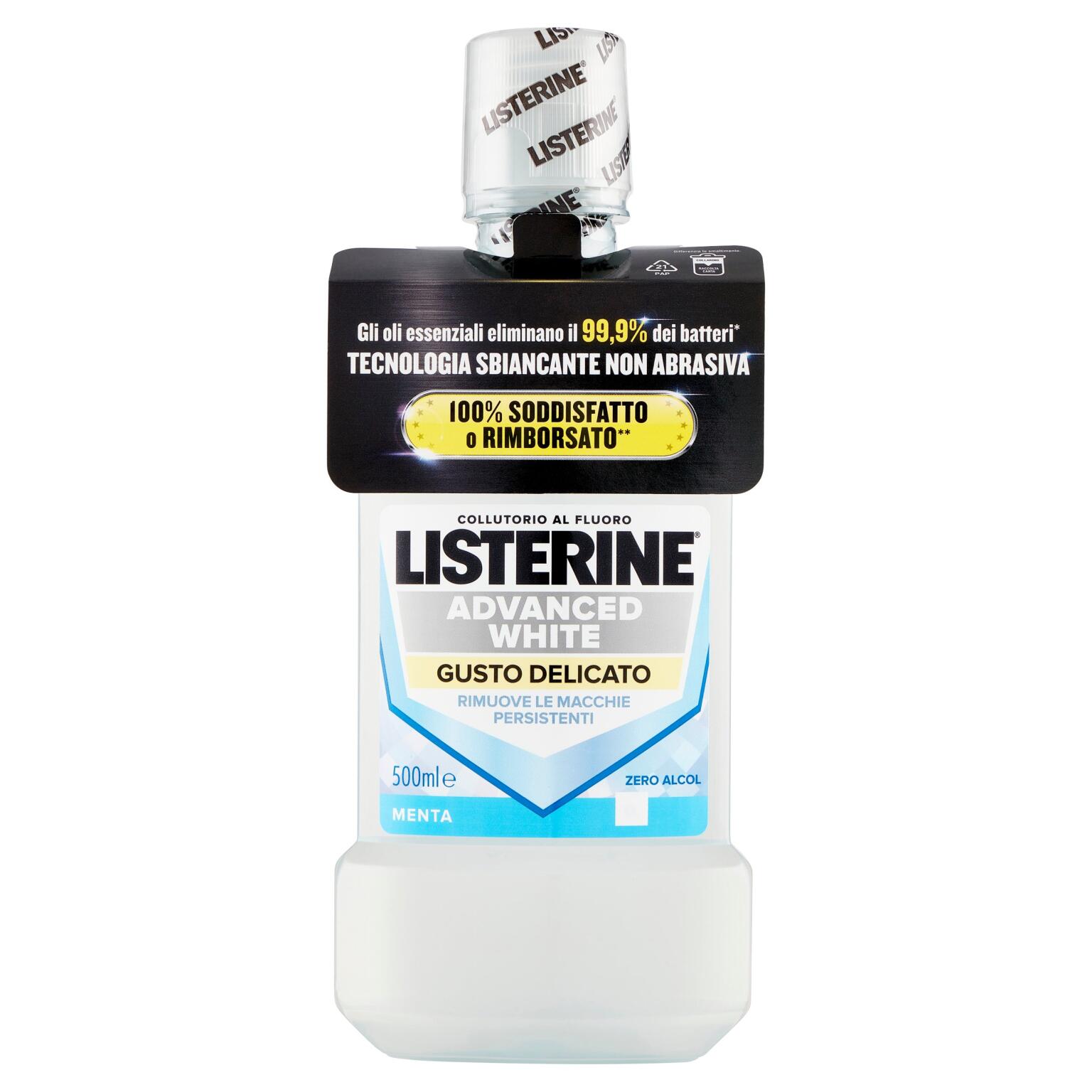 Collutorio Listerine advance white 500ml