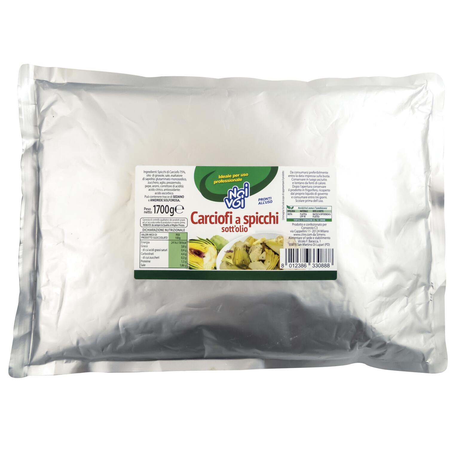 Carciofi a spicchi da 1,7kg Noi & Voi