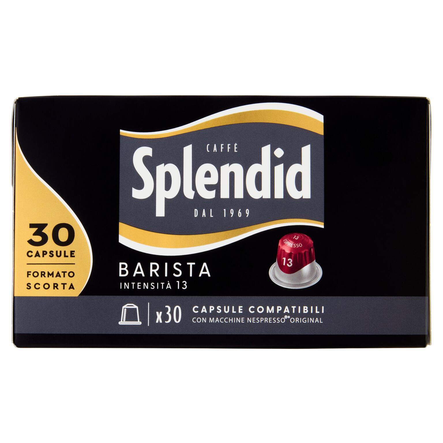 30 Capsule Caffè Splendid barista intensità 13 compatibili con macchine Nespresso