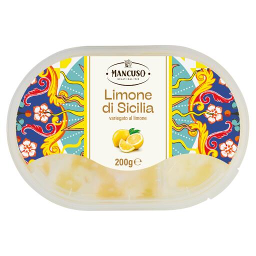 Vaschetta gelato al limone variegato da 200g Mancuso
