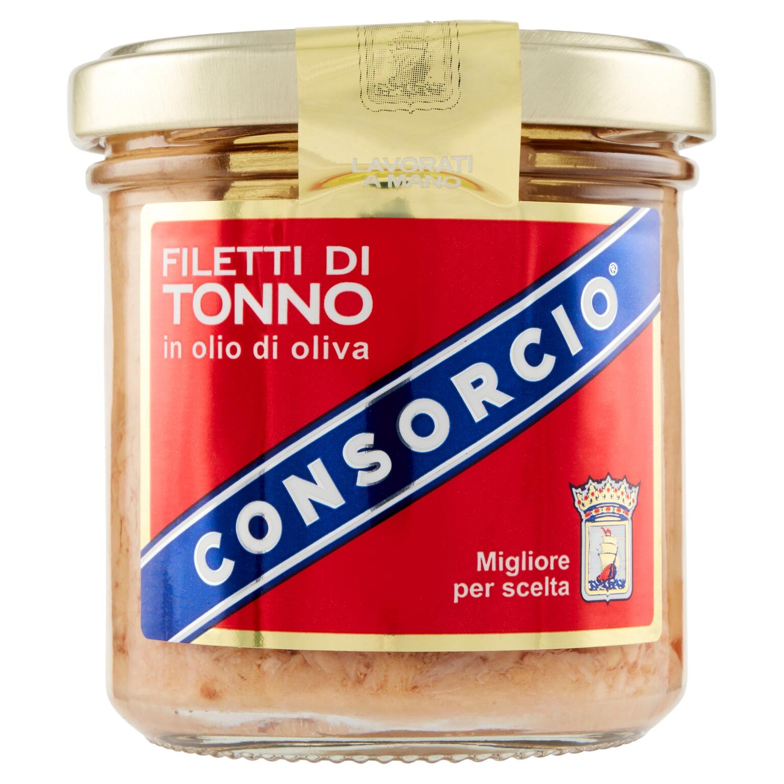 Filetto tonno o/oliva v/vetro 150g.Consorcio