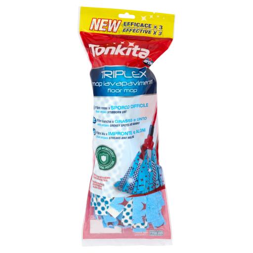 Mop ricambio con antibatteerico e parti abrasive Tonkita
