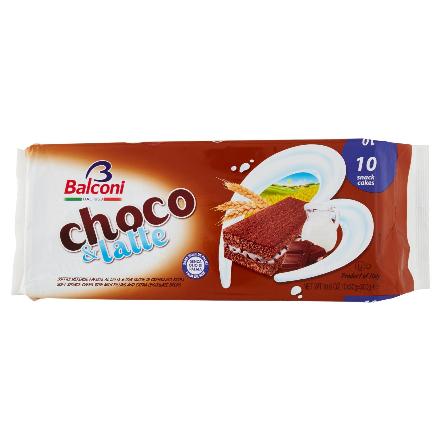 Choco&Latte conf. 10 pezzi 300g Balconi